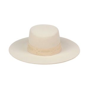 Lack of Color Cream Gold Boater Hat Boho Bride
